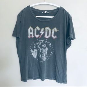 ACDC black highway to hell stone washed grunge tee